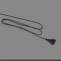Black Power Cord With Plug For Household Daily Use On Light Blue Surface