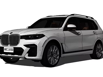 Modern Silver SUV Exterior Design With Kidney Grille And Alloy Wheels 3d model