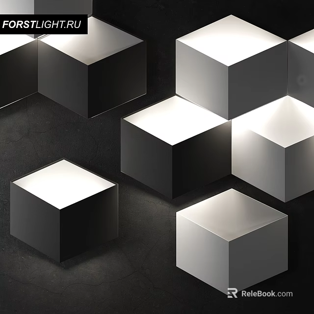 Modern Geometric Wall Lamps with Black and White Design for Interior Decor 3d model 