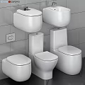 Modern Toilet Collection with Wall Mounted and Floor Standing Models on Tiled Wall