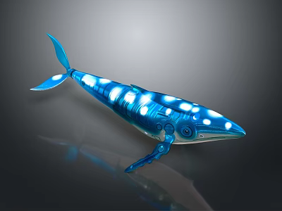 Blue Whale Game Movie Character With Glowing White Spots And Shiny Appearance 3d model
