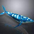 Blue Whale Game Movie Character With Glowing White Spots And Shiny Appearance