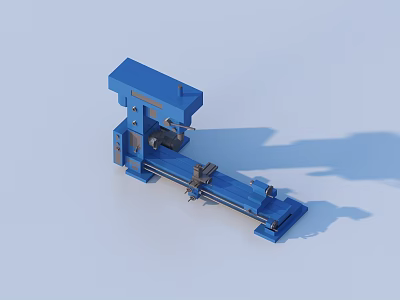 Blue Industrial Mechanical Device With Precision Structure And Stable Base Design 3d model
