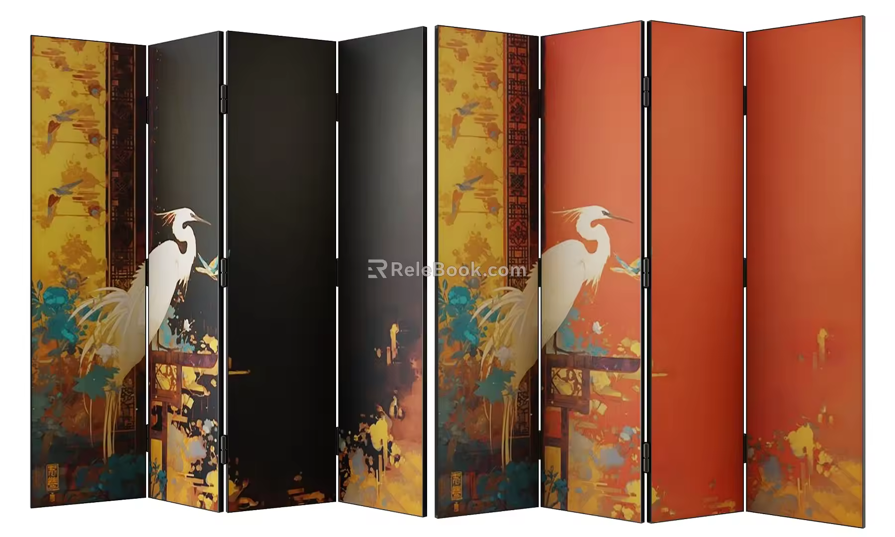 new chinese style screen 3d model