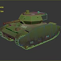 Green Military Tank with Number 101 and Track Design for Military Vehicle