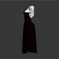 Vintage Black Pinafore Dress Featuring White Long Puffed Sleeves And A line Silhouette