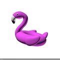 Pink Flamingo Inflatable Pool Float With Soft Surface For Summer Water Fun 3d model