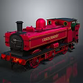 Red Steam Train with Black Chimney London Transport Number 55 LTP Markings and Red Wheels