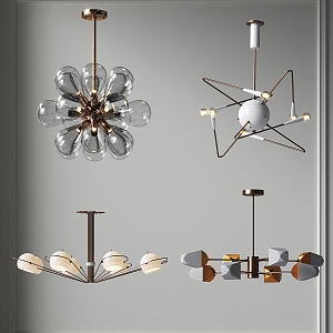 Modern Chandelier Simple Multi-head Chandelier Guest Restaurant Chandelier Hall Chandelier Reception Desk Chandelier Room Bedroom Chandelier 3d model