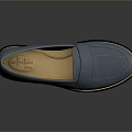 Light Blue Leather Loafers With Black Sole And Orange Trim For Comfortable Daily Wear