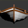 Stylish Small Boat Featuring White Body Orange Edges Seats On Dark Background With Clear Reflection