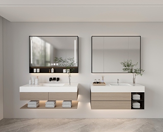 modern sink bathroom cabinet 3d model