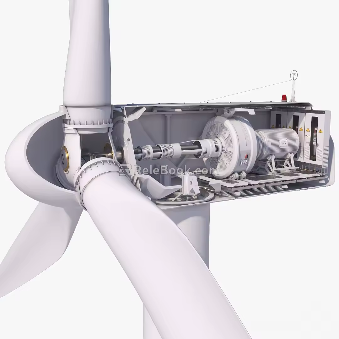Wind turbine engine internal windmill motor internal engine structure fan motor new energy wind energy 3d model