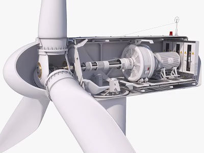 Wind turbine engine internal windmill motor internal engine structure fan motor new energy wind energy 3d model