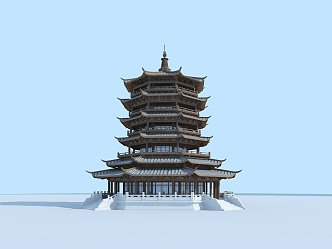 Ancient Tower Building 3d model