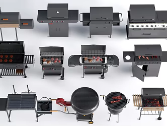 Modern outdoor barbecue grill barbecue table courtyard barbecue grill camp grill 3d model