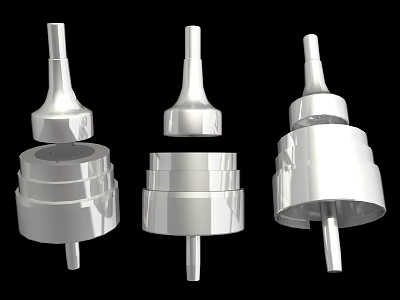 Metal Hardware Tools Various Precision Designed Components With Sleek Cylindrical Shapes 3d model