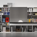 Modern bookcase bookcase book accessories 3d model