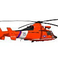 Orange Helicopter Featuring Main Rotors Tail Rotor and Cockpit Details