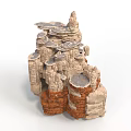 Natural Rock Formation Structure With Layered Textures And Brown Beige Layers