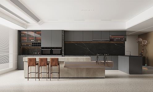 Open kitchen Modern kitchen 3d model