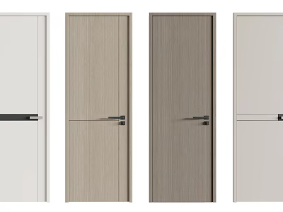 Modern Hinged Doors with Wooden and White Finishes for Contemporary Home Interior 3d model