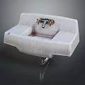 Classic White Ceramic Sink with Chrome Faucet for Home Bathroom Use