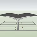 Modern Outdoor Curved Roof Canopy For Car Parking With Support Columns
