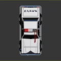 Blue And White Police Car Block Model With Red Emergency Lights And Number 24