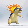 Plush Hedgehog Toy with Spiky Orange Back Yellow Body Black Head in Dynamic Jumping Pose
