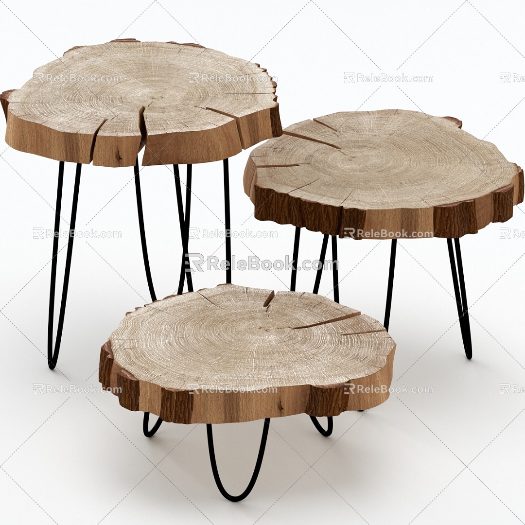 Nordic coffee table side table 3d model