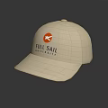 Cream Colored Casual Cap With Orange Circular Logo And Full Sail University Text