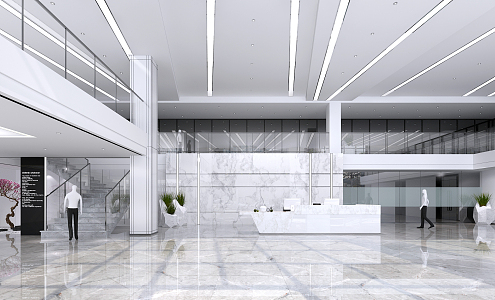 Modern Hall Office Building Hall 3d model