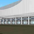 Modern Commercial Complex Architectural Design With Metallic Facade And Large Glass Windows