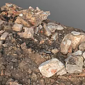 Pile of Natural Wood and Stone Materials with Various Sizes and Textures