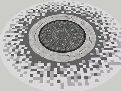 New Chinese Ancient Characters Pavement Characteristic Pavement 3d model