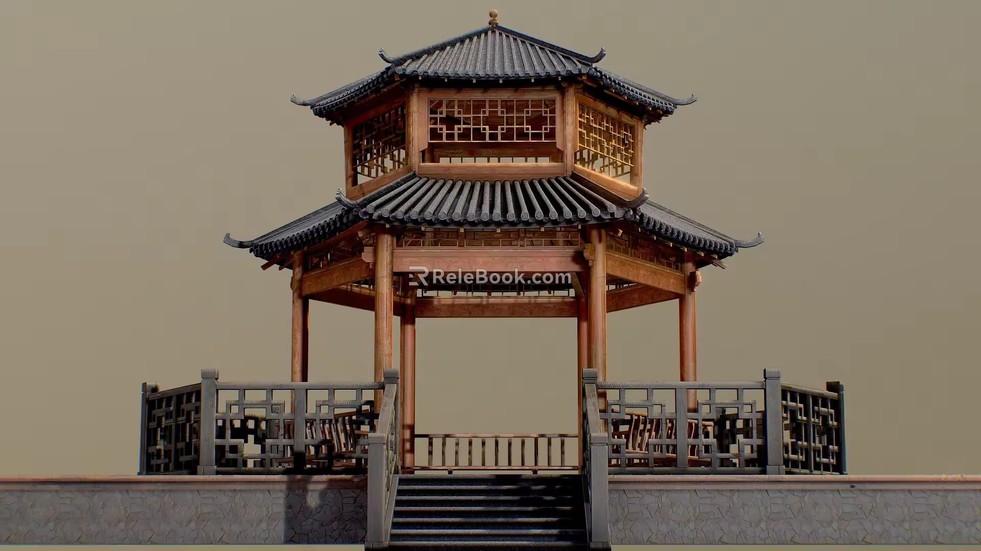 Ancient building attic pavilion scanning building Chinese style building lounge Chinese style house 3d model