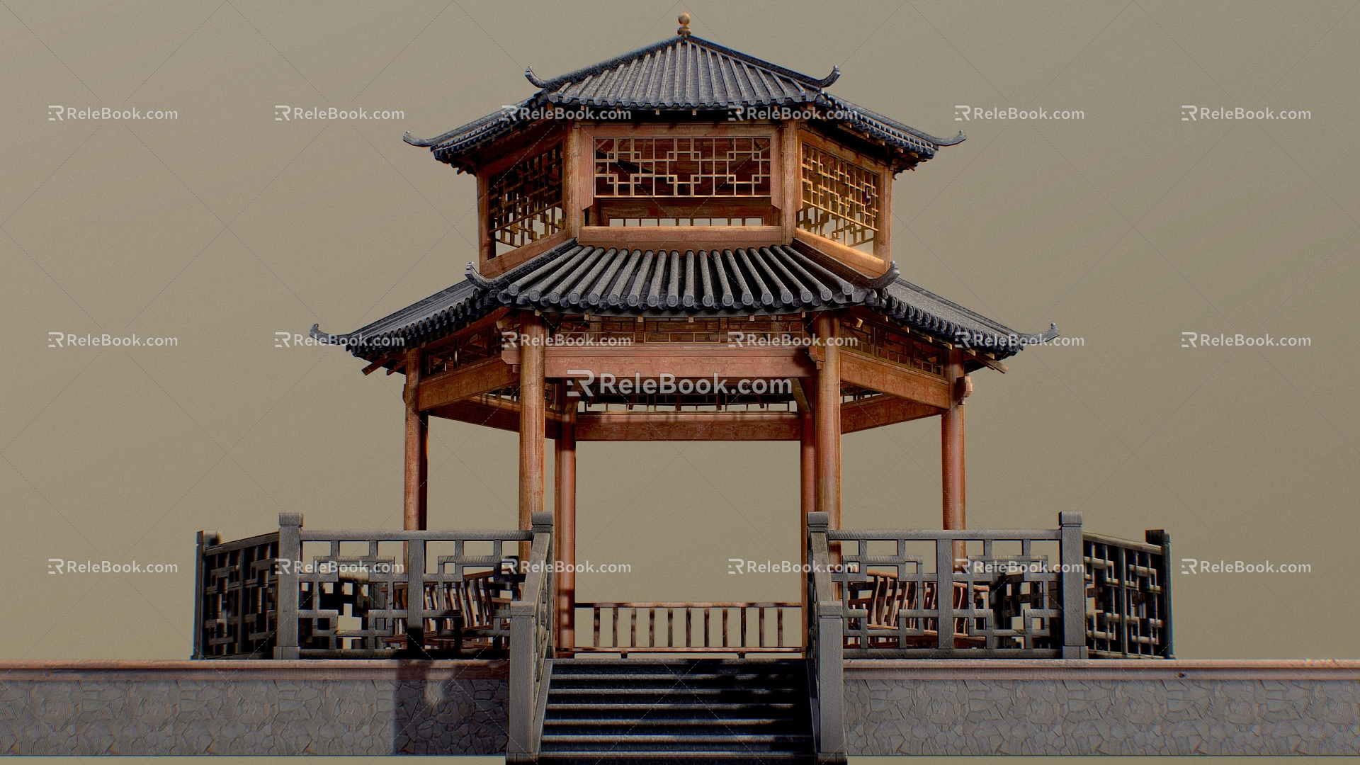 Ancient building attic pavilion pavilion scanning building Chinese style building lounge Chinese style house 3d model