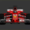 Red Ferrari Formula 1 Car with Shell Logo Streamlined Design Large Wheels And Rear Wing 3d model