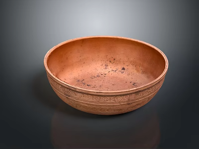 Copper Decorative Bowl With Intricate Textured Design For Modern Household Use 3d model