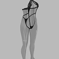 Stylish Black Mesh Bodysuit With Bodycon Design Front And Side View