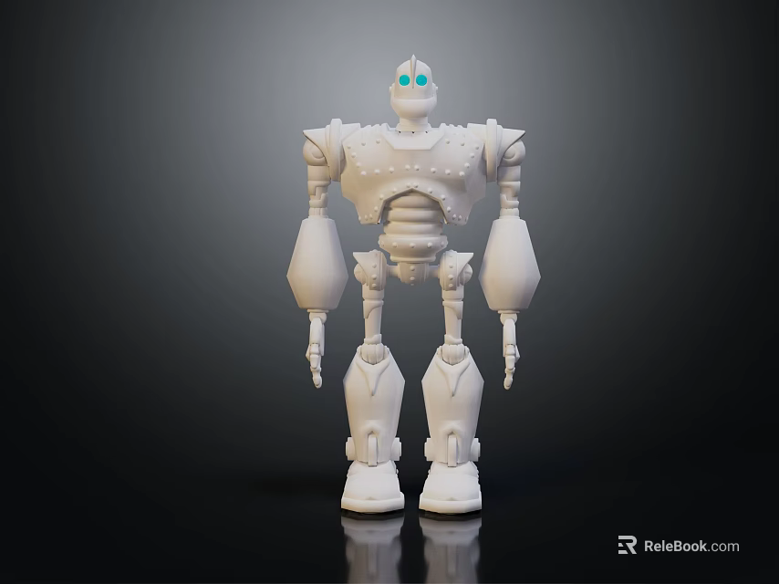 Smart Machine White Robot Model With Blue Eyes And Mechanical Structure 3d model