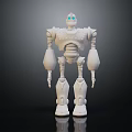 Smart Machine White Robot Model With Blue Eyes And Mechanical Structure 3d model