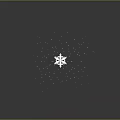 Beautiful Falling Snowflakes on Dark Black Background with Snowflake Reflections