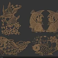 Decorative Carved Fish Paper Cut Art With Intricate Patterns And Details