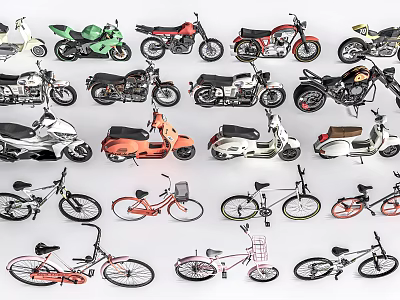 Modern bicycle non-motor vehicle electric motorcycle motorcycle 3d model