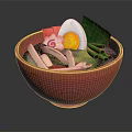 Delicious Ramen Bowl with Soft Boiled Egg Fresh Vegetables and Noodles