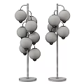 Colorful Spherical Glass Shade Floor Lamp With Black Stand And Multiple Orbs