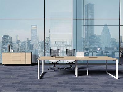 Modern Office Desk and Chair Office Conference Table 3d model