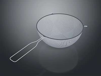 Durable Metal Mesh Strainer With Long Handle For Kitchen Household Use 3d model